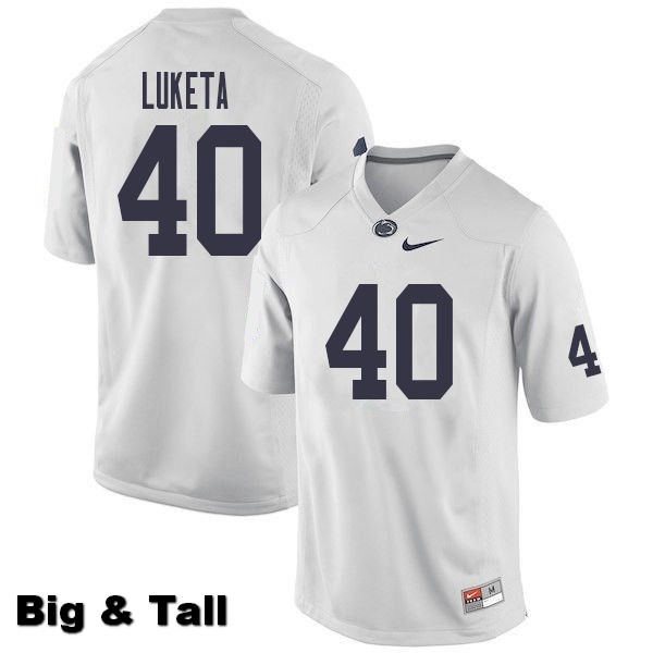 NCAA Nike Men's Penn State Nittany Lions Jesse Luketa #40 College Football Authentic Big & Tall White Stitched Jersey CHS8798UX